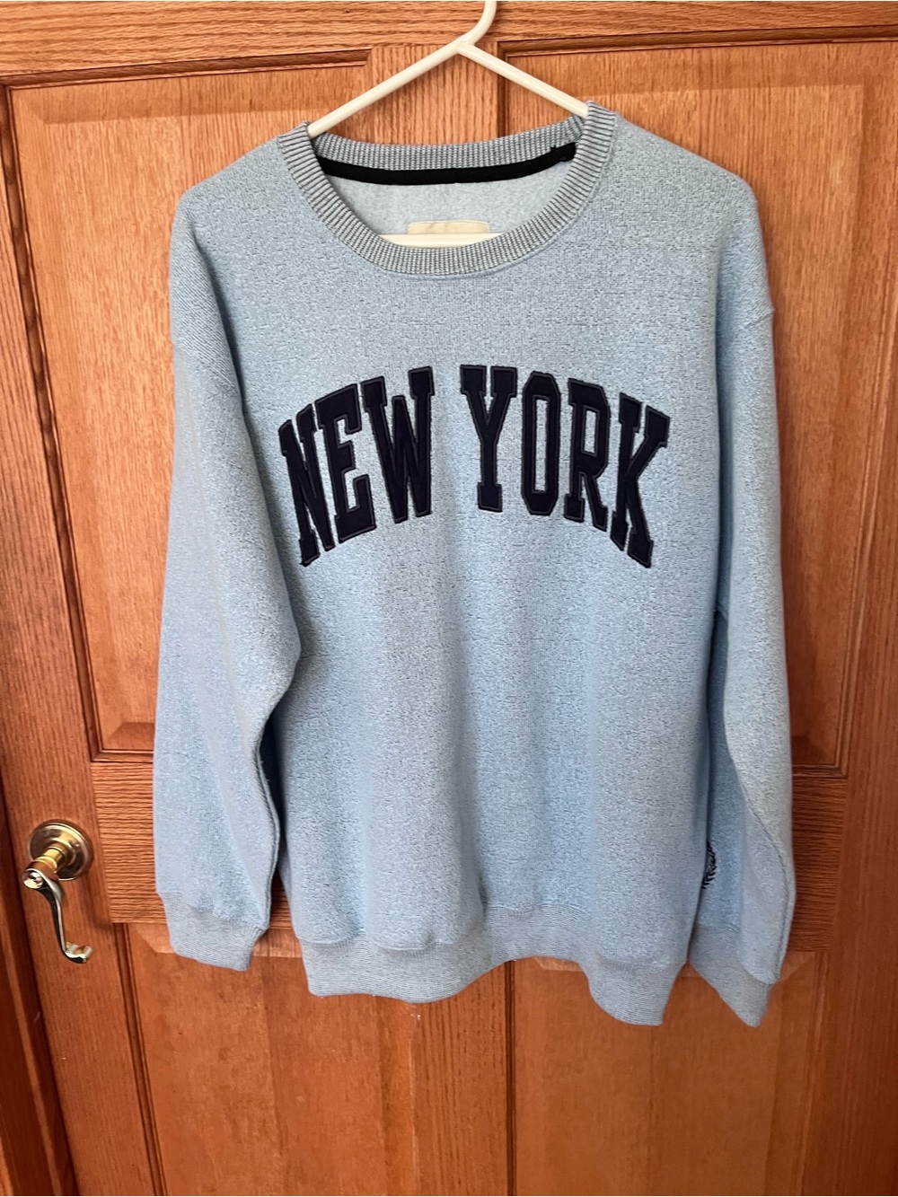 Light Blue 'New York' Popular Crewneck Sweater -